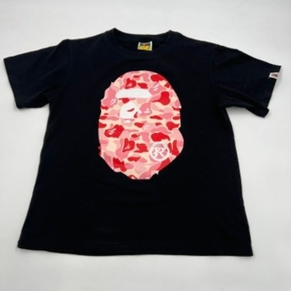 A Bathing Ape BAPE Big Ape Head Pink Camo Black T-Shirt Mens Medium